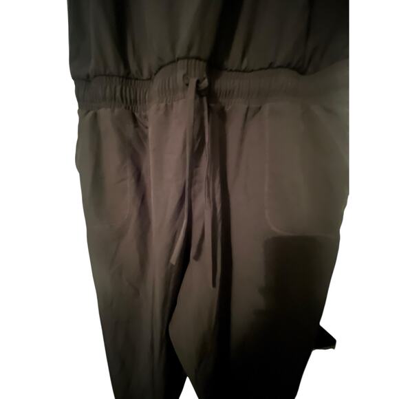 Albion Fit Everyday Jumpsuit •XL Petite•Black Ankle Zip Elastic Drawstring Waist - Picture 8 of 14